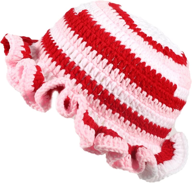 Ahouws Crochet Bucket Hat Women Trendy Knit Floppy Cap Cute Boho Handmade Beanies Outdoor Boho Travel Fishing Hat - Image 1